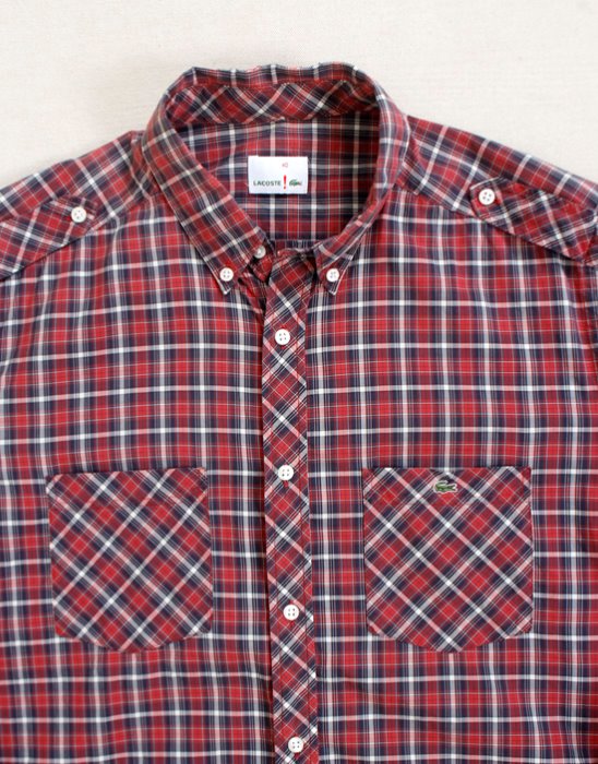 LACOSTE GINGHAM CHECK SHIRT ( 40 size )