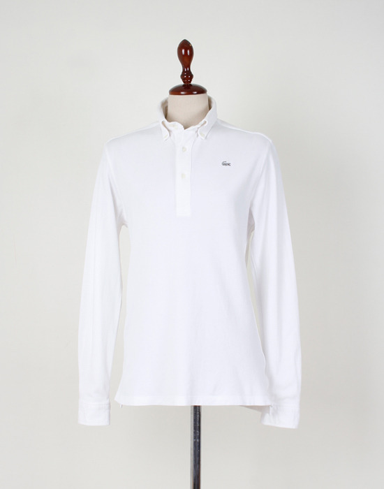 LACOSTE WHITE PIQUE SHIRT ( MADE IN JAPAN, M size )