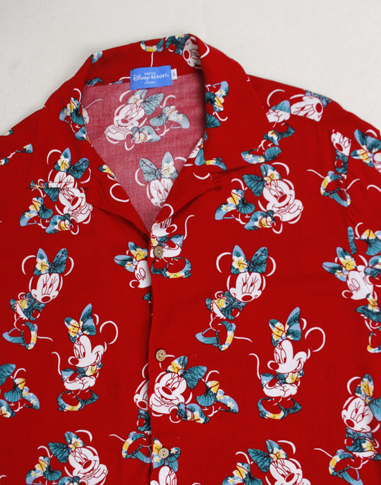 Tokyo Disney Resort Rayon Open Collar Shirt ( L size )