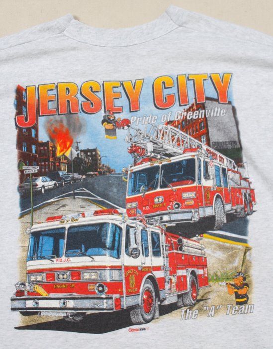 1995&#039;s Fire Department Jersey City 2nd Battalion ( aMade in U.S.A., 50/50 , XL size )