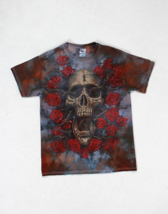 Skull Rose ,Tie Dye T-Shirt ( M size )
