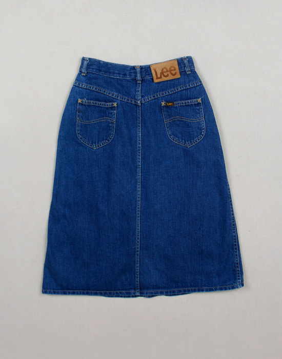 80&#039;s VTG LEE Denim Skirt ( MADE IN USA,TALON , S size )