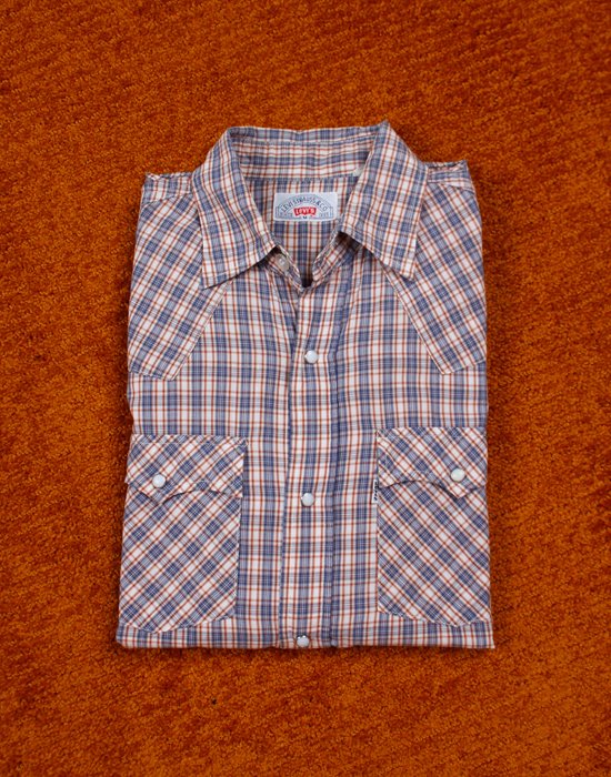Vintage Levi&#039;s Western Check Shirt Pearl Snaps ( made in JAPAN, M size )