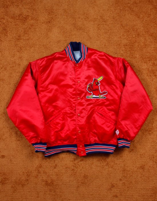 Vtg St. Louis Cardinals Baseball Satin Bomber Jacket Felco MLB USA 90s Sz  Large
