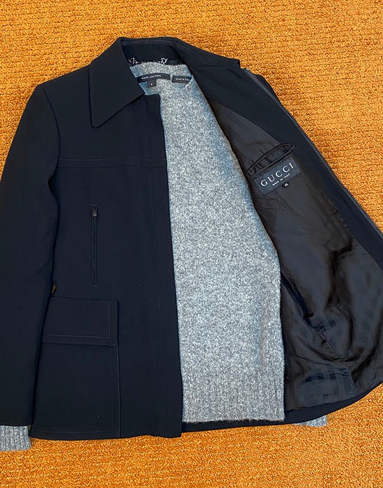 GUCCI Black Jacket ( MADE IN ITALY, S size )