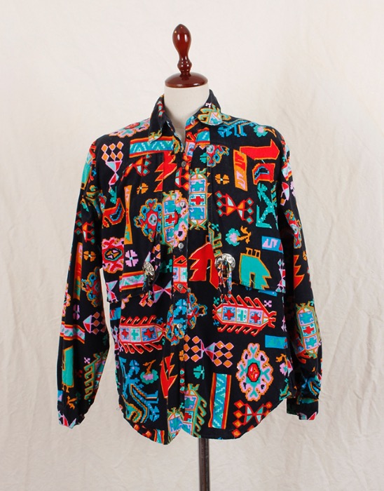 90&#039;s Vintage Mine and Bills Outfitters Aztec Shirt  ( M size )