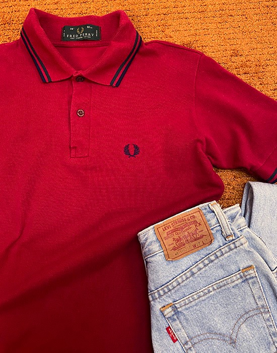 90&#039;s Fred Perry Sport Pique Shirt ( Made in ENGLAND , M size )