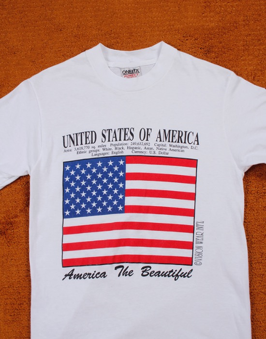 90&#039;s U.S.A. America The Beautiful Vintage T-Shirt ( 34-36 size )