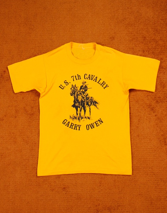 90&#039;s U.S. 7th CAVALRY GARRY OWEN SCREEN STAR BEST T-SHIRT ( 50/50 , MADE IN U.S.A. , L size )