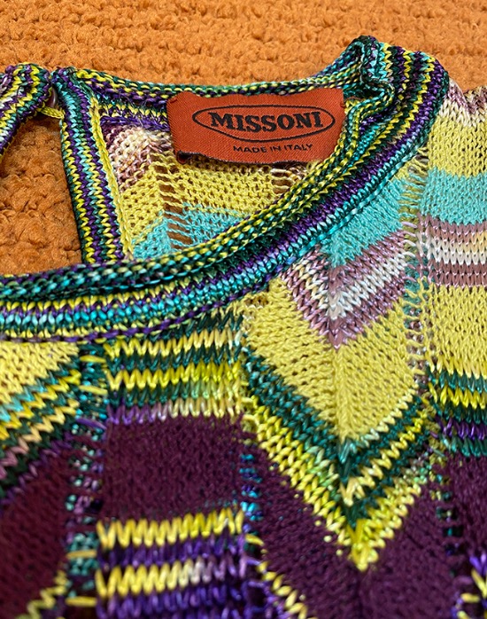 MISSONI CHEVRON PATTERN KNITTED TOP ( MADE IN ITALY , 55 size )