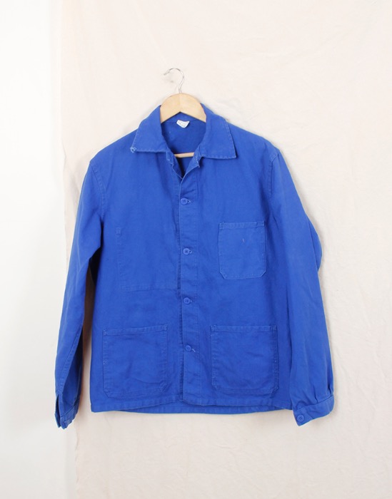 80&#039;s MUZELLE DULAC FRENCH BLUE WORK JACKET ( Made in France , 46 size )