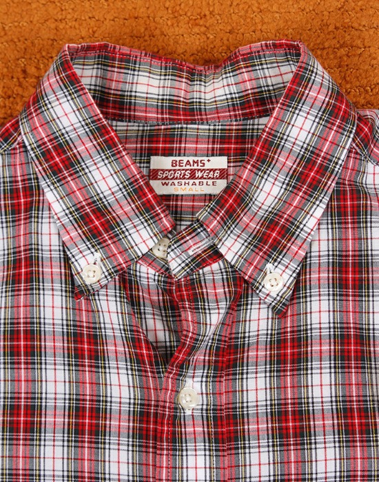 BEAMS PLUS SPORTS WEAR  CHECK SHIRT (  Made in JAPAN , S size )