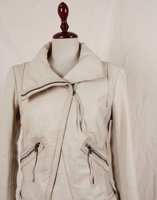 FLORA SMITH sheepskin leather jacket (made in ITALY, S size )
