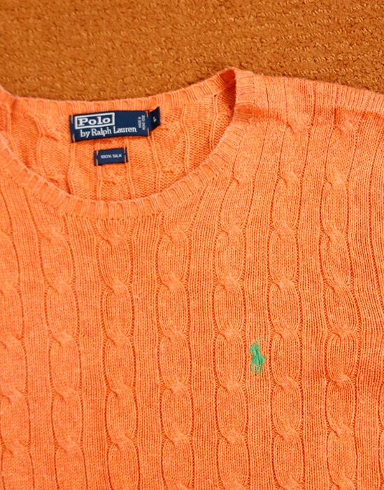 Polo Ralph Lauren Silk Crewneck Cable Sweater ( L size )