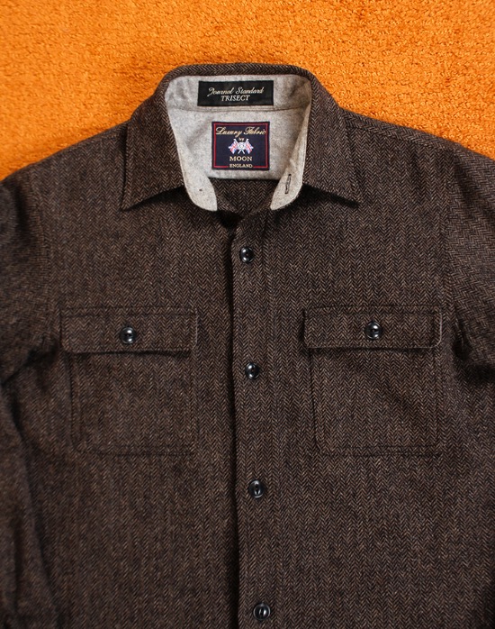 JOURNAL STANDARD TRISECT ENGLAND MOON TWEED SHIRT ( Made in JAPAN , M size )