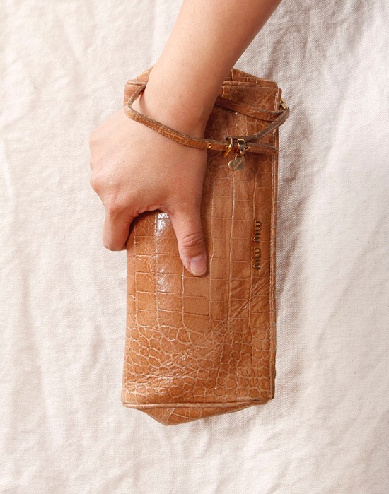 miumiu crocodile texture  Leather clutch bag ( 24 x 12 size)