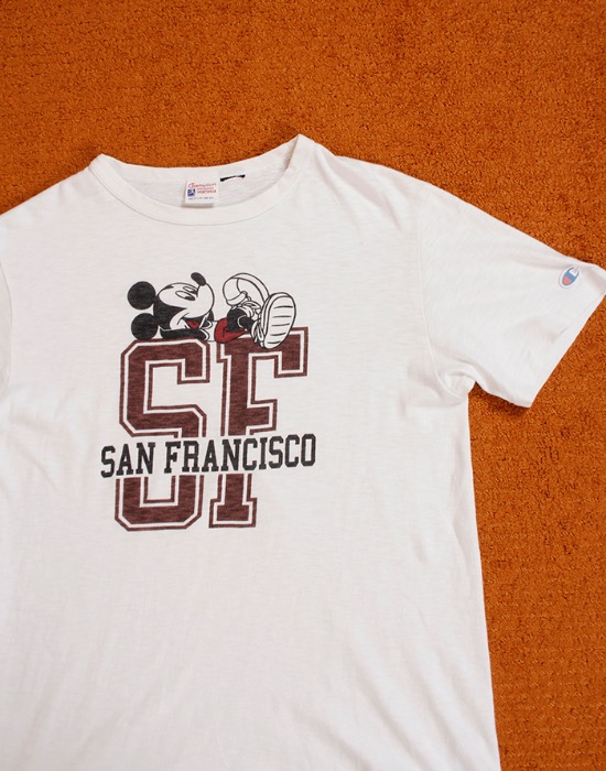 Champion SPORTSWEAR_ MICKEY MOUSE_SF Vintage T-Shirt ( Single stitch , M size )
