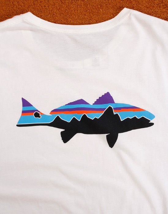 Patagonia Fitz Roy Fish T-shirt ( Organic Cotton , L/R size )