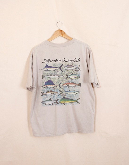 Saltwater Game Vintage T-shirt (  L size )