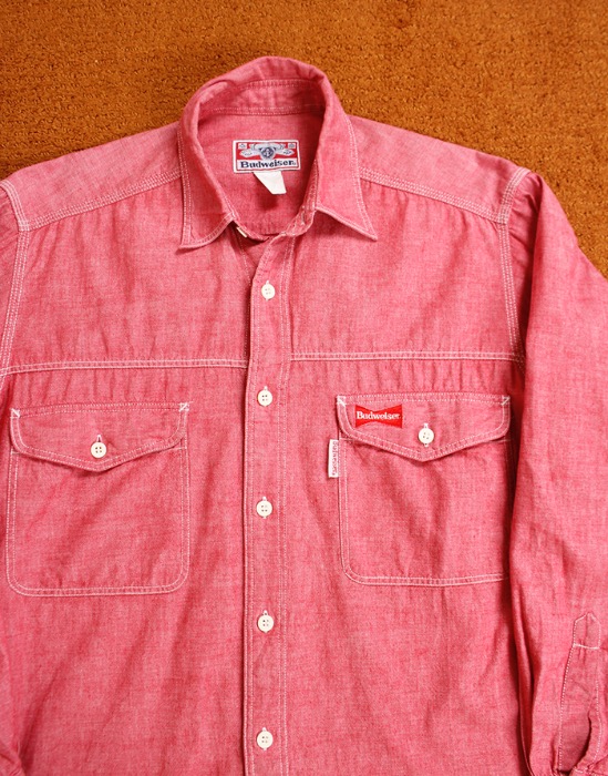 90&#039;s Budweiser Vintage Chambray Shirt ( M size )