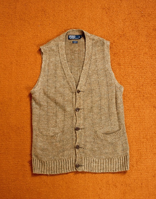 Polo Ralph Lauren Linen / Silk Knit Vest  ( M size )