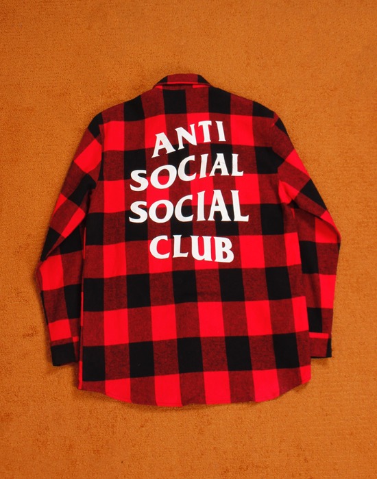 ANTI SOCIAL SOCIAL CLUB LONG FLANNEL SHIRT ( Made in U.S.A. , M size )
