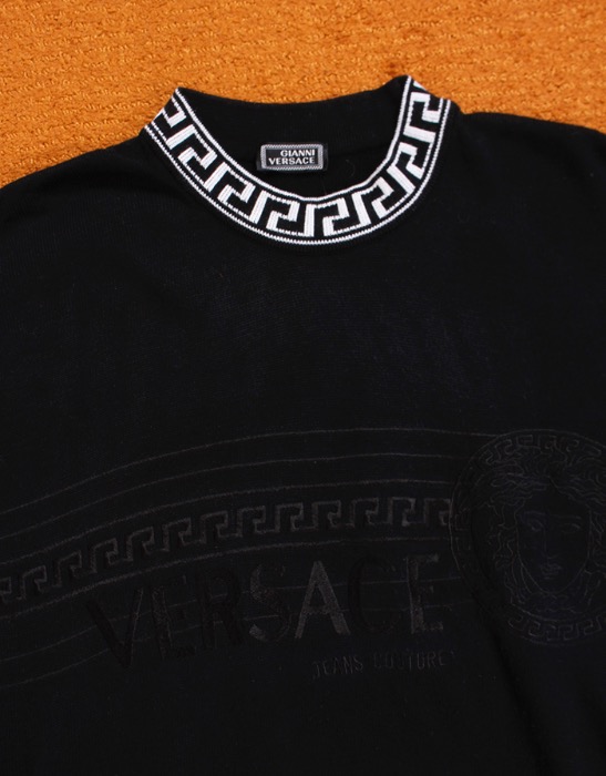 90&#039;s VERSACE JEANS COUTURE WOOL SWEATER ( Made in ITALY , L size )