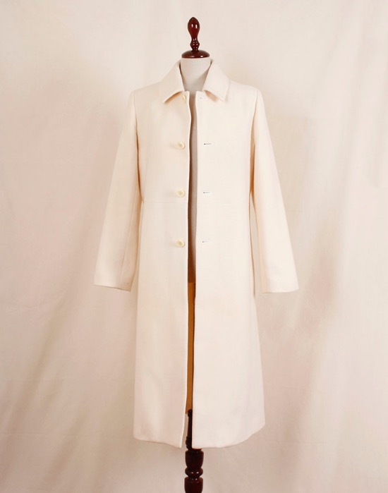 INED ivory wool coat ( MADE IN JAPAN, M size )