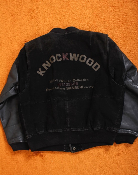 KNOCKWOOD 1985&#039;s  F/W Collection Leather Varsity Jacket  ( M size )