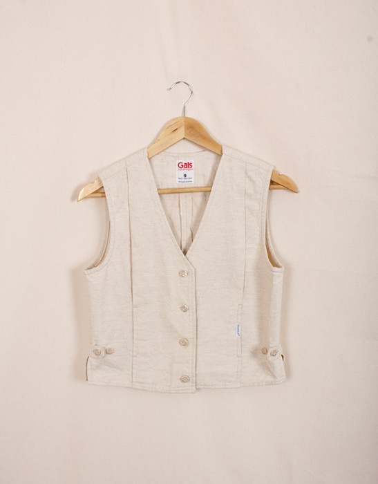 80&#039;s Gals From Wrangler Linen mix Vest ( Made in JAPAN ,  160-84-63 )