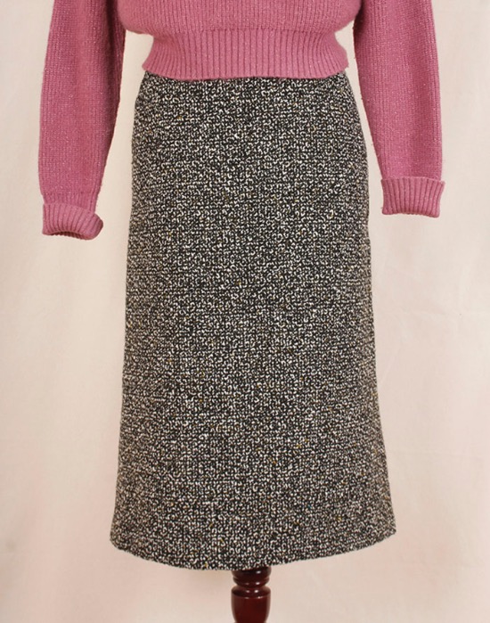 planet-remix tweed skirt _ FABRIC made in ITALY ( MADE IN JAPAN, 25 inc )