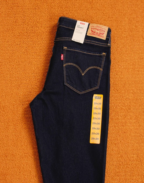 Levi&#039;s Womens 711 Skinny Fit Jeans  ( DEADSTOCK, 29 inc )