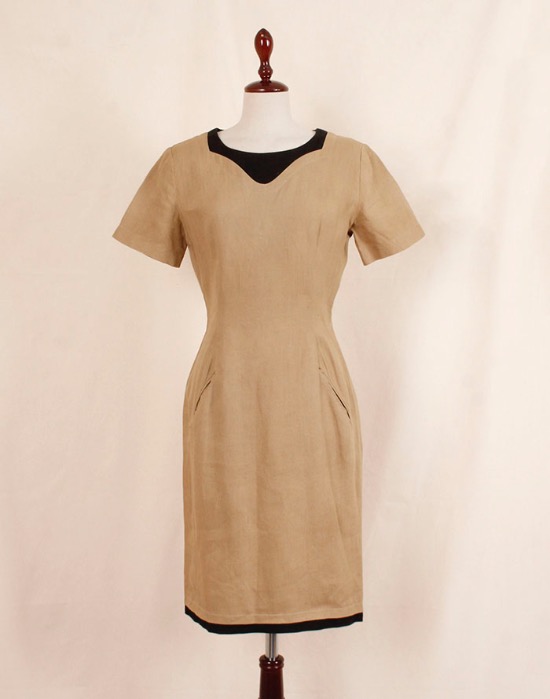 bellezza Linen Dress ( MADE IN ITALY, S size )