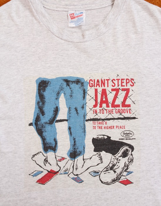 90&#039;s Hanes _ Giant Step Jazz David Stone Martin Illust Vintage T-Shirt ( Made in U.S.A. , M size )
