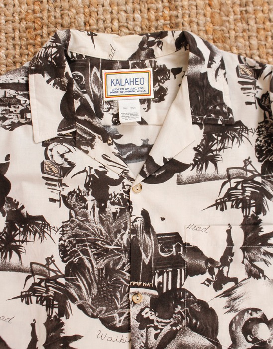 90&#039;s KALAHEO RJC Open Collar Shirt ( Made in HAWAII , L size )