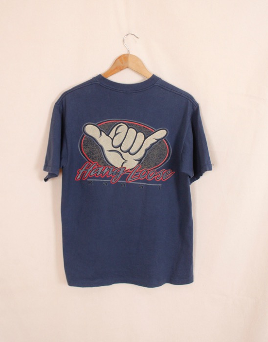 90&#039;s Hang Loose Kauai _ Softee Vintage T-Shirt ( Made in U.S.A. , M size )