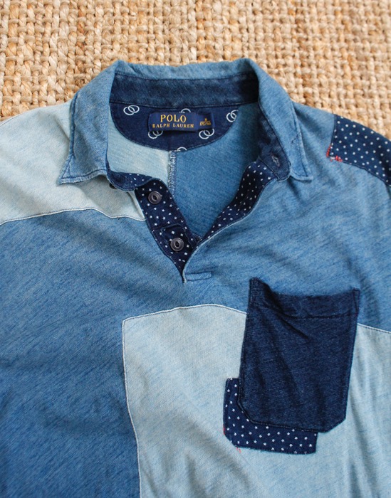 Polo Ralph Lauren Indigo Patch Work Shirt ( M size )