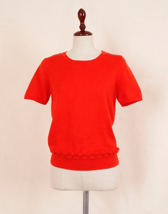 Brooks Brothers Red Fleece orange knit top ( S size )