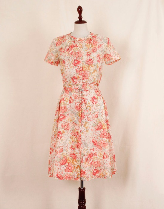 Vintage Cacharel cotton Dress ( MADE IN JAPAN,  S size )
