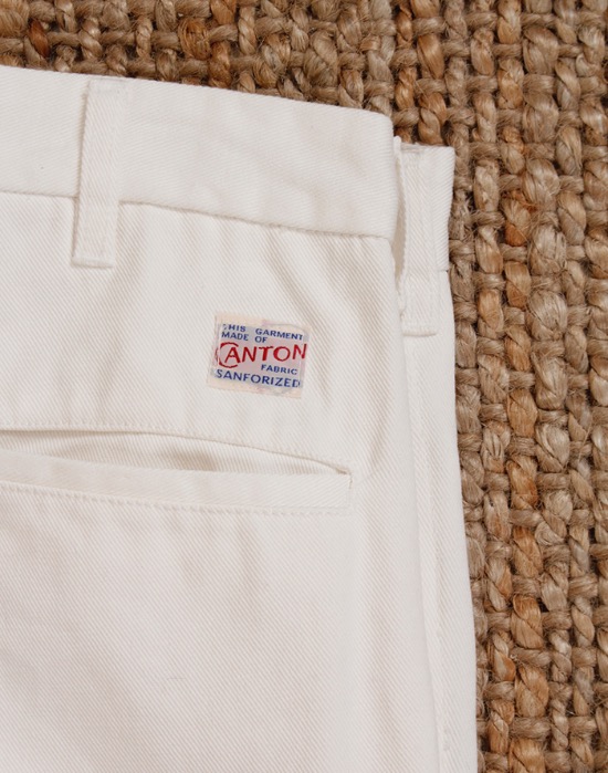 GLOBAL WORK _ CANTON WHITE COTTON PANTS ( M size )