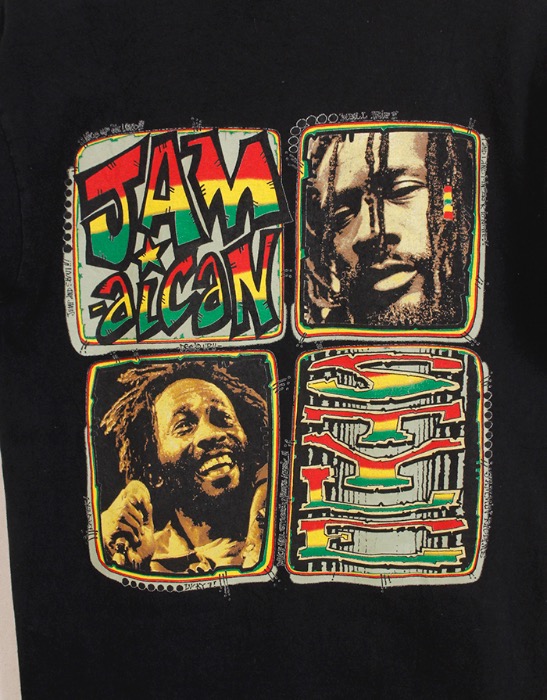 90&#039;s Vintage Jamaican Style Rare T- shirt   (  Made in U.S.A. ,  M size )