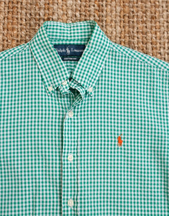 Polo Ralph Lauren Seersucker Half Shirt  ( Custom Fit ,  S size )