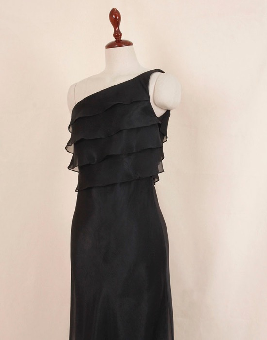 La Defence  one-shoulder Black Dress ( MADE IN JAPAN, S size )