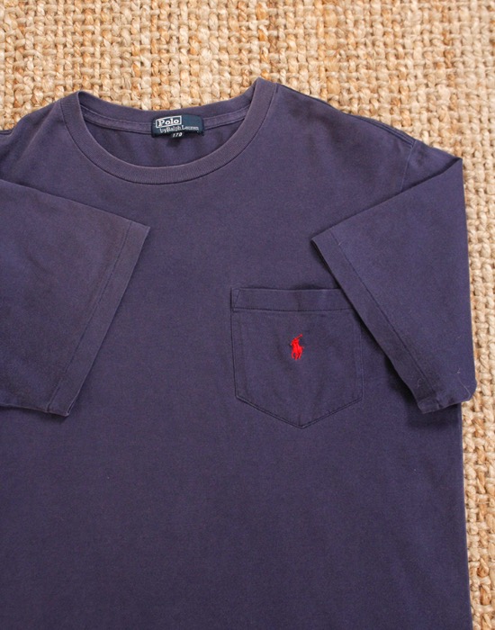90&#039;s Polo Ralph Lauren Pocket T-Shirt ( Single Stitch , 170 size )