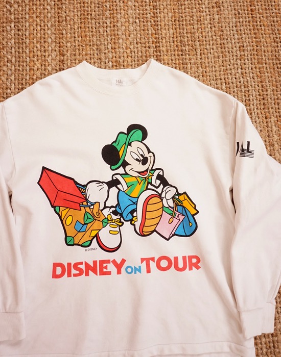 80&#039;s DISNEY ON TOUR _ JAL  VINTAGE SWEAT SHIRT ( Made in JAPAN , M size )