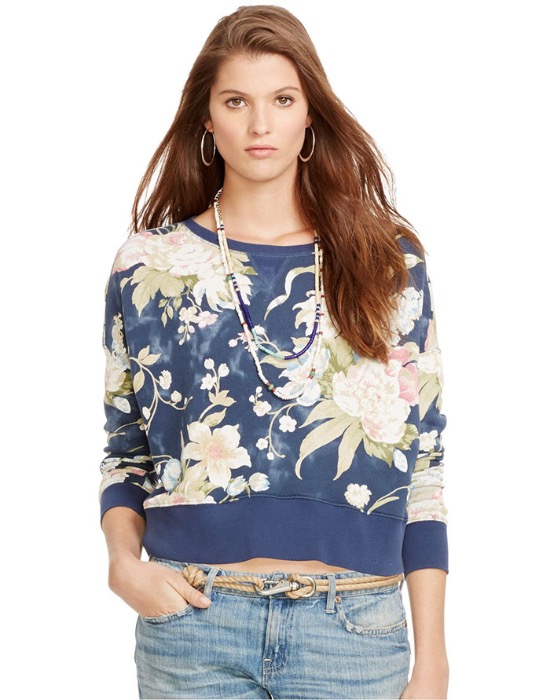 Polo Ralph Lauren Floral Print Crew Neck Sweatshirt ( XS size )
