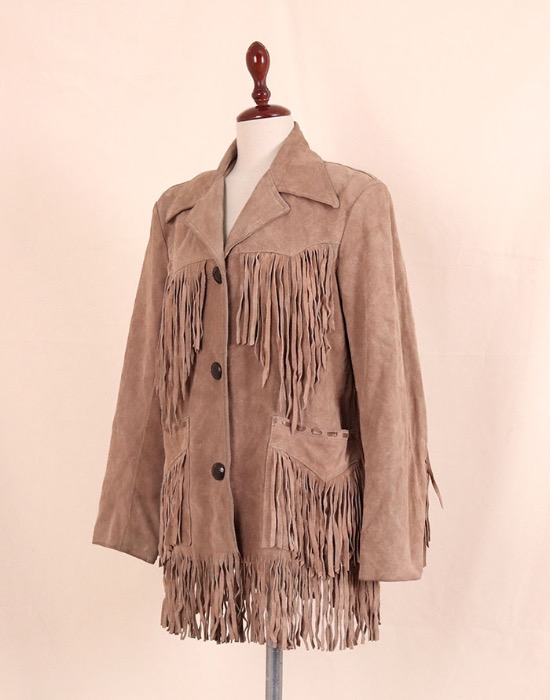 70&#039;s MS PIONEER  Suede Fringe Jacket  ( MADE IN U.S.A, L size )