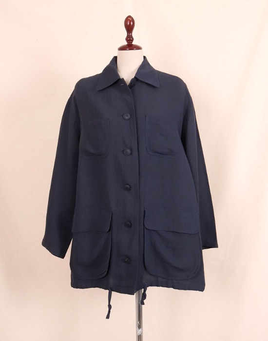 VINTAGE Cacharel Navy Linen Jacket ( MADE IN JAPAN, L size )