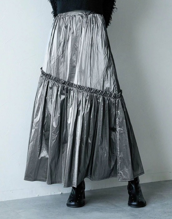 HARE Metallic Gather skirt  ( FREE size )