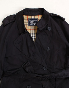 BURBERRYS PRORSUM BLACK TRENCH COAT  ( MADE IN ENGLAND )